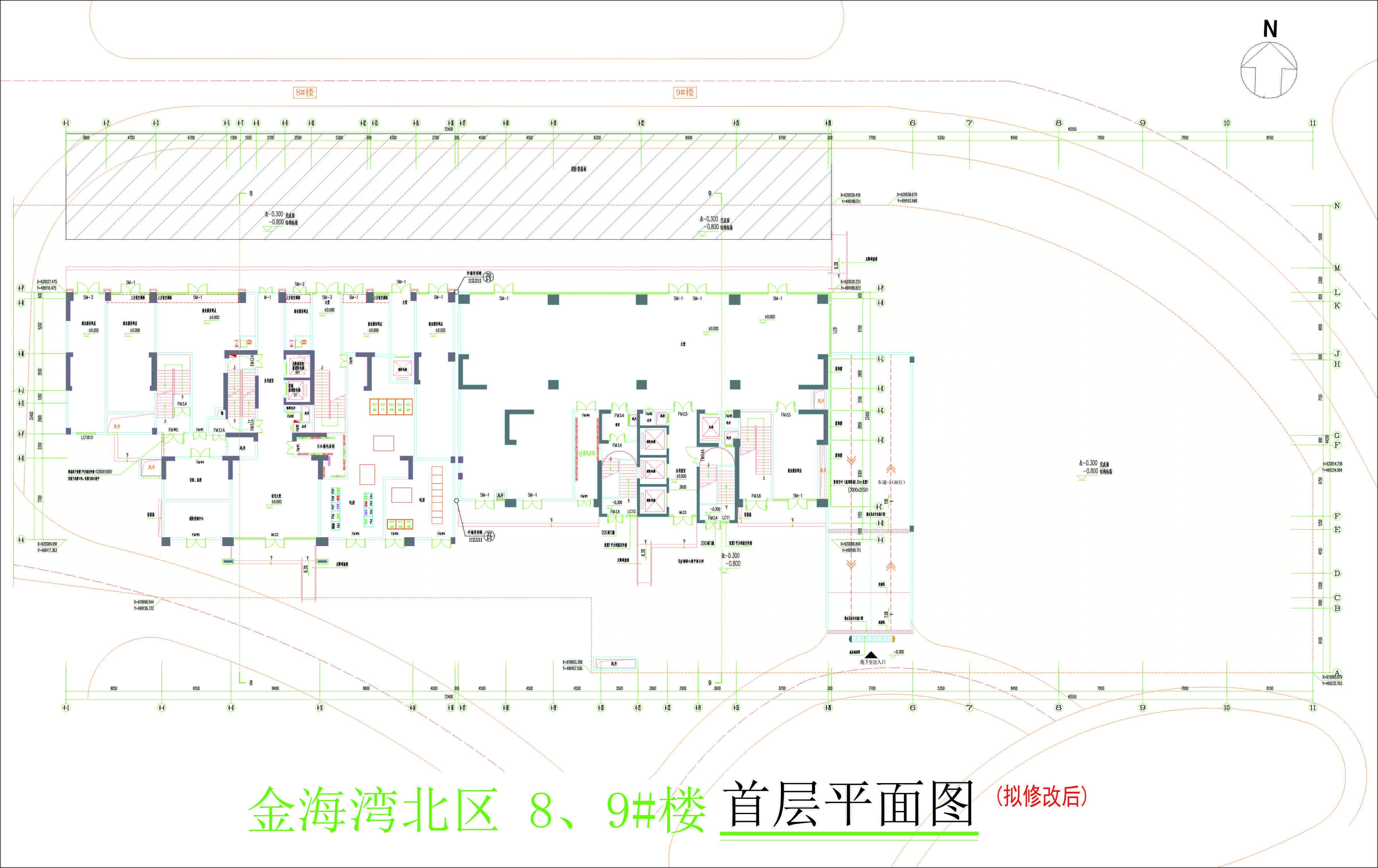 金海灣北區(qū)8、9#樓首層平面圖（擬修改后）.jpg