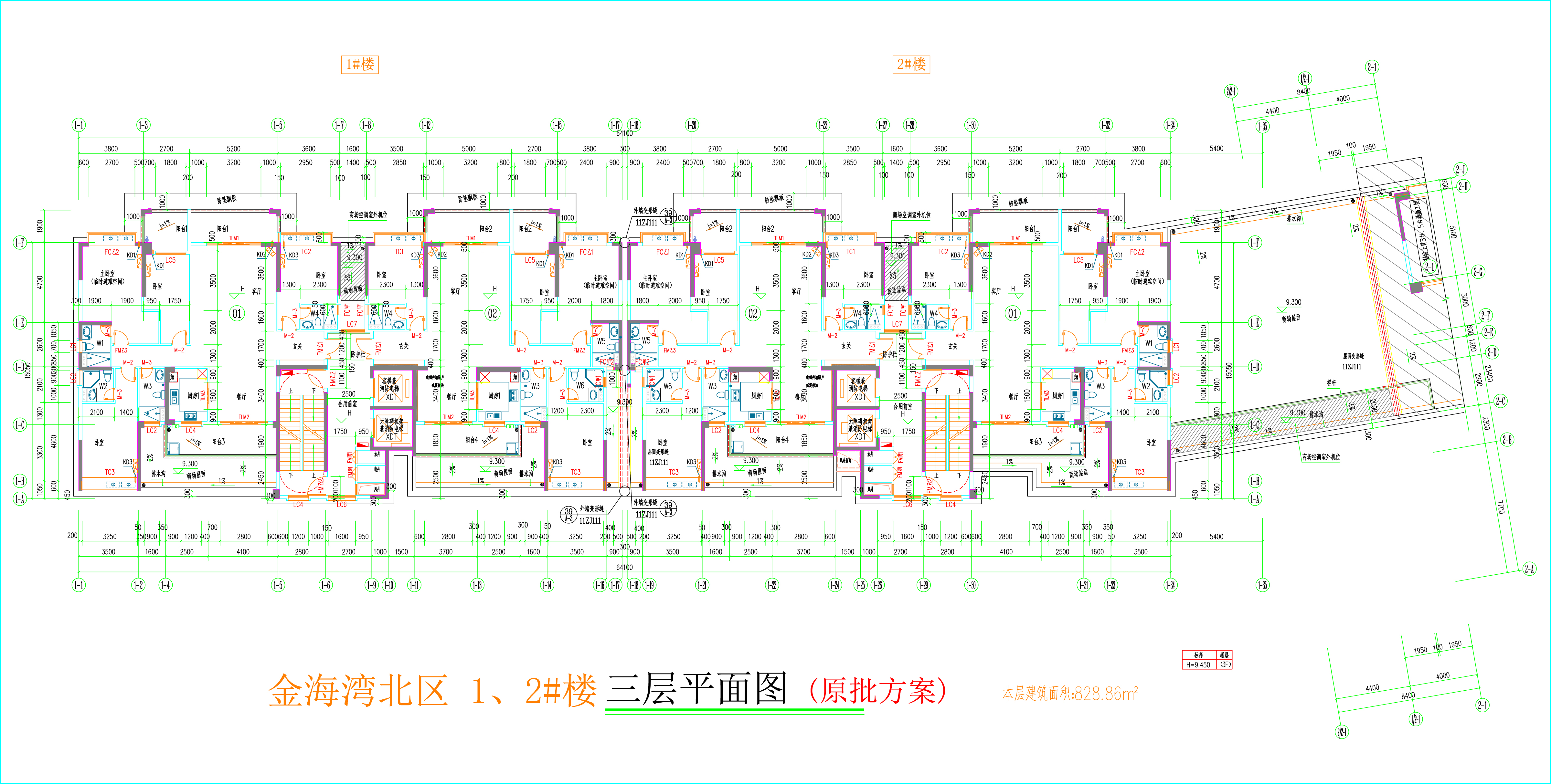 金海灣北區(qū)1、2#樓_三層平面圖.jpg