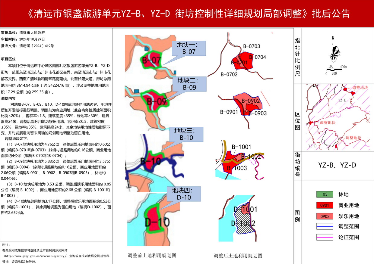 《清遠(yuǎn)市銀盞旅游單元YZ-B、YZ-D 街坊控制性詳細(xì)規(guī)劃局部調(diào)整》批后公告--s.jpg